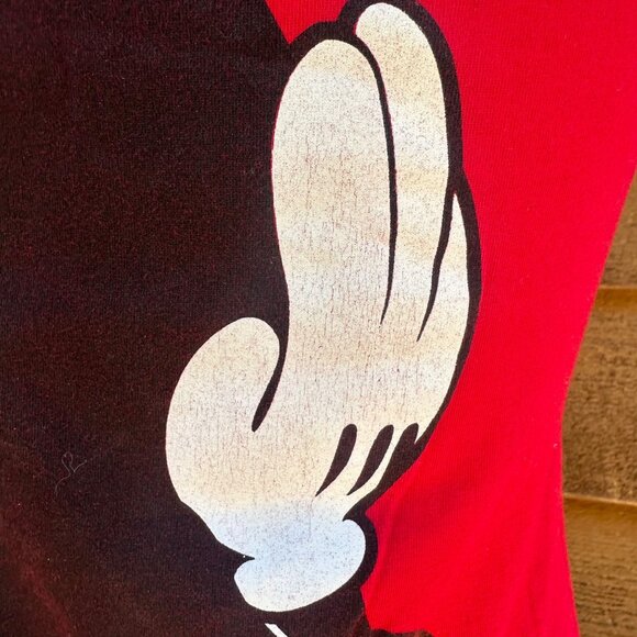 Disney Mickey Mouse Double Sided Red Graphic Woman’s T-Shirt Size M - Picture 9 of 10